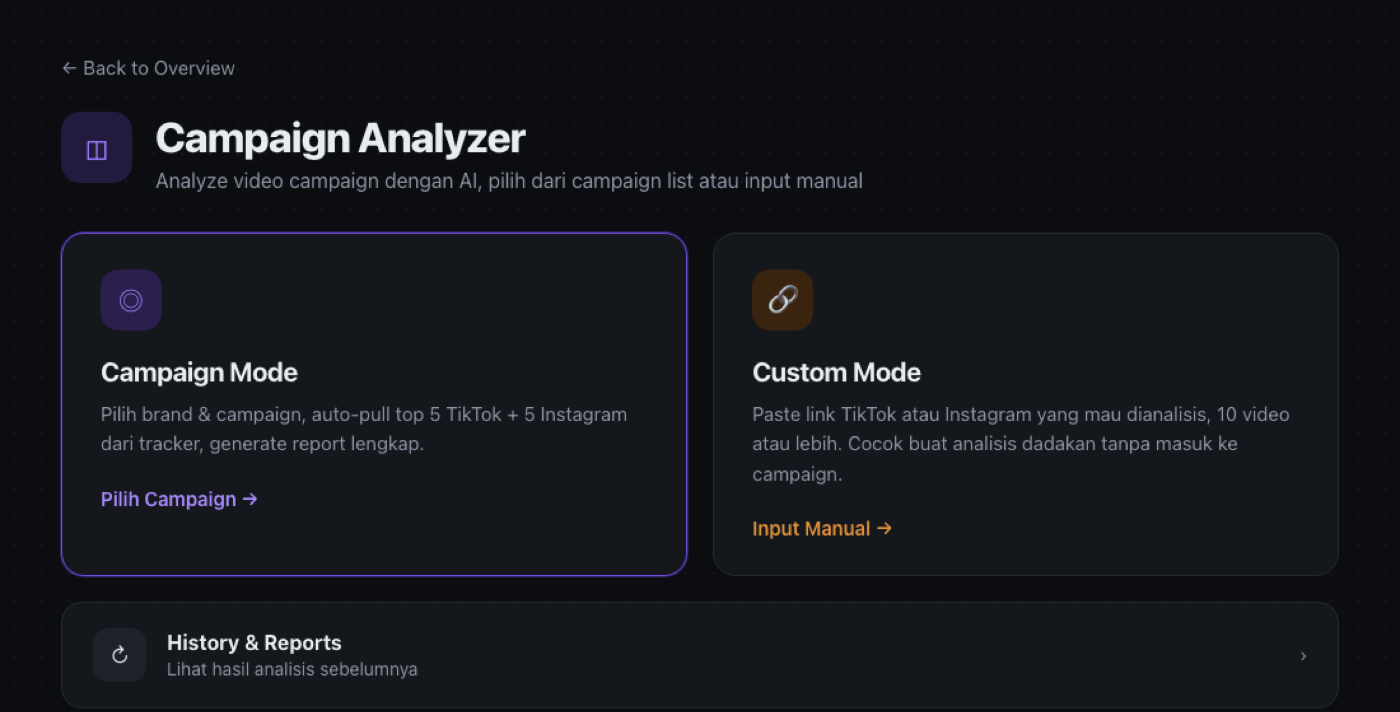 Tampilan Campaign Analyzer